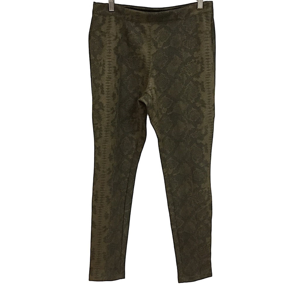 PHILOSOPHY sz Medium Pull On Pants Leggings Snakeskin Stretch Waist Green NWT